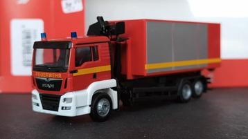 Man TGS L afzet container Feuerwehr 1:87 H0 Herpa Pol  beschikbaar voor biedingen