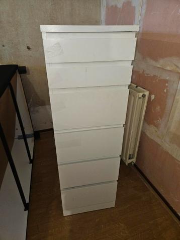 IKEA MALM ladekast met spiegel - Wit - afbeelding 1