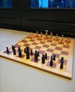 Groot houten dubbelzijdig dam /schaakbord met houten stukken, Schaken, Ophalen of Verzenden, Zo goed als nieuw