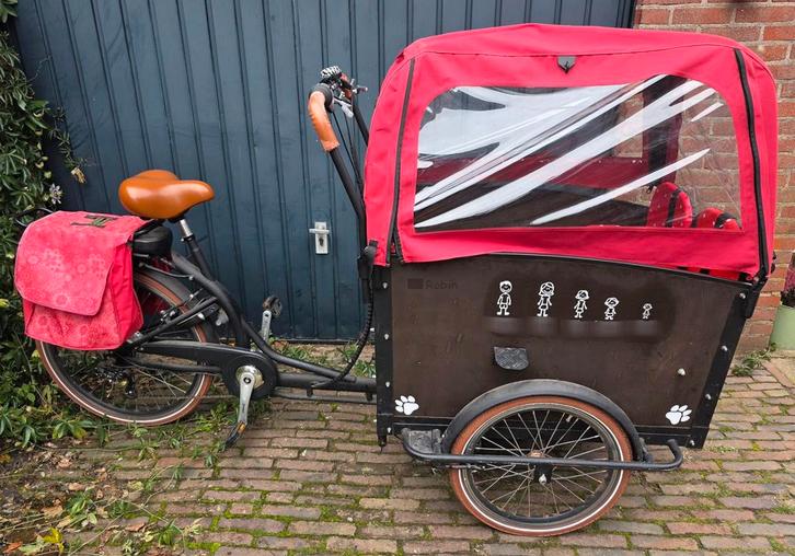 Electrische Bakfiets met Huif en Zitjes, Fietsen en Brommers, Fietsen | Bakfietsen, Gebruikt, Overige merken, 4 kinderen of meer
