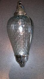 HANGLAMP/GLAS/ZILVERMETAAL, Gebruikt, Chericini verezia, Ophalen of Verzenden, Glas