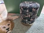 Zo goed als nieuw, jungle poef, met gouden rand, Minder dan 50 cm, Boho, Rond, Ophalen of Verzenden