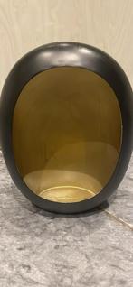 Egg kandelaar, Huis en Inrichting, Woonaccessoires | Kandelaars en Kaarsen, Zwart, Ophalen of Verzenden, Zo goed als nieuw, Metaal