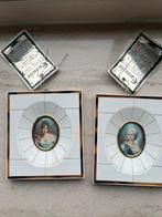 Mooie miniatuur portretten, 2 stuks, Minder dan 50 cm, Gebruikt, Ophalen of Verzenden, Minder dan 50 cm