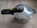 Tefal Secure 5 snelkookpan 6L + stoommand, Zo goed als nieuw, Rvs, Keramische plaat, Ophalen