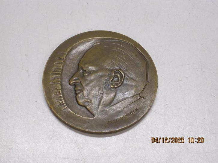 raoul vreven jef van der steen penning 6 cm (365), Postzegels en Munten, Penningen en Medailles, Overige materialen, Ophalen of Verzenden
