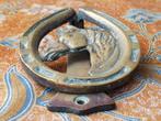 Antieke deurklopper uit Engeland met paardenhoofd 12,5 cm., Antiek en Kunst, Ophalen of Verzenden, Koper