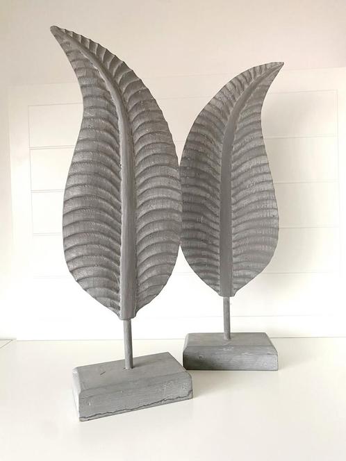 Houten Bladeren Set - Grijze Decoratie, Huis en Inrichting, Woonaccessoires | Overige, Zo goed als nieuw, Ophalen of Verzenden