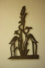 Vintage messing wanddecoratie vogels, Ophalen of Verzenden, Koper