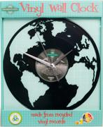 wereldbol globe vinyl klok wanddeco woon decoratie, Huis en Inrichting, Woonaccessoires | Klokken, Nieuw, Ophalen of Verzenden