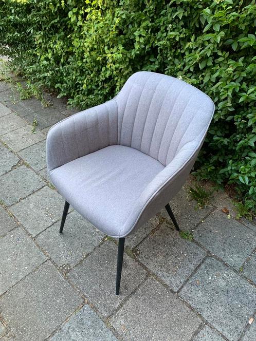 Grijze stoel, Huis en Inrichting, Stoelen, Gebruikt, Eén, Metaal, Stof, Grijs, Ophalen
