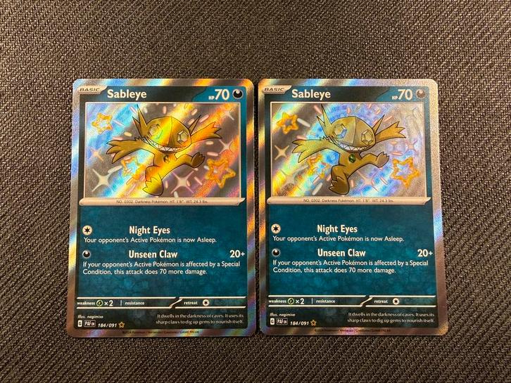 Sableye 184/91 Paldean Fates Pokemon, Hobby en Vrije tijd, Verzamelkaartspellen | Pokémon, Nieuw, Losse kaart, Ophalen