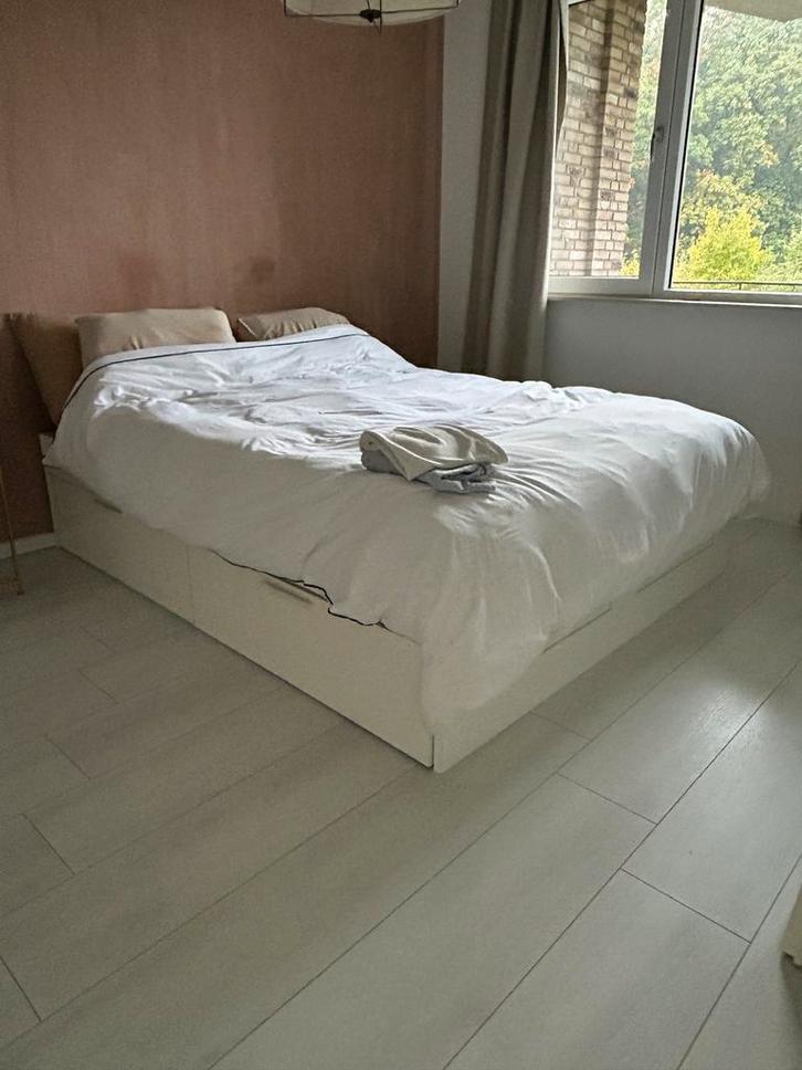 Brimnes Bed 180x200 met lades + lattenbodem, Huis en Inrichting, Slaapkamer | Bedden, Gebruikt, Tweepersoons, 180 cm, 200 cm, Hout