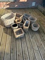 Diverse rieten en rotan manden, plantenmanden, Tuin en Terras, Bloempotten, Ophalen