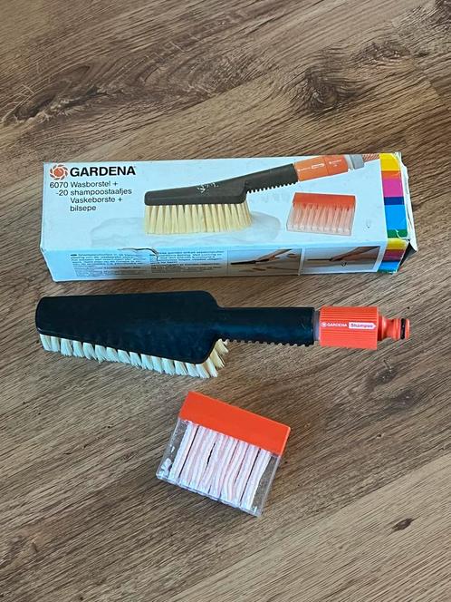 Gardena Wasborstel Set met Shampoo Functie, Tuin en Terras, Fakkels, Zo goed als nieuw, Ophalen of Verzenden