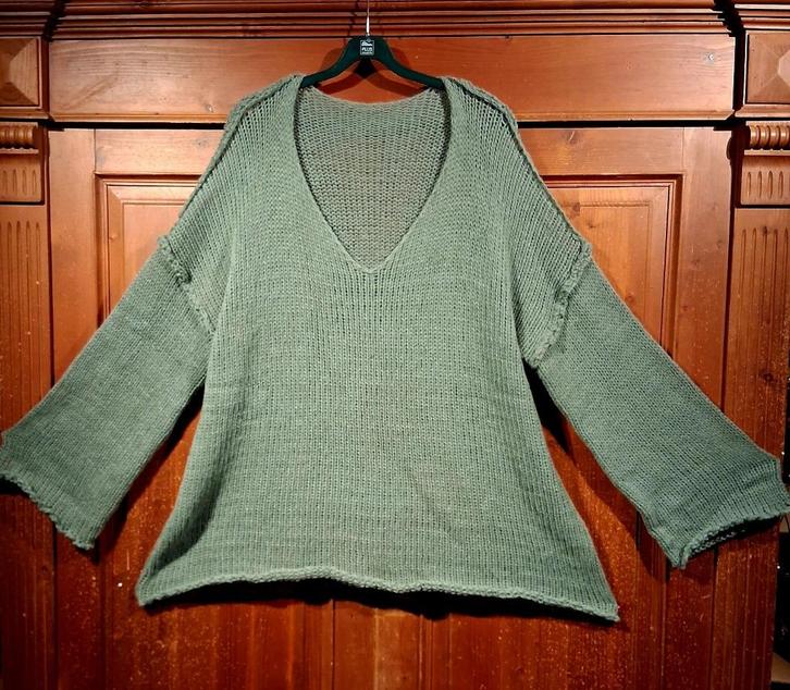 oversized gebreide khaki kleurige trui, Kleding | Dames, Grote Maten, Nieuw, Trui of Vest, Groen, Ophalen of Verzenden