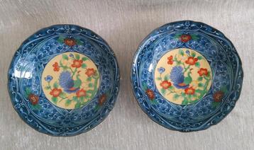 Japans porselein schaaltjes Pauw bloemen 16,3 cm Ø beschikbaar voor biedingen