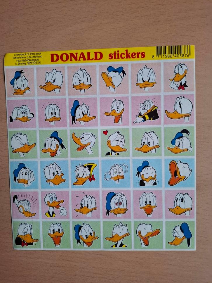 Vintage Donald Duck Stickers, Verzamelen, Stickers, Zo goed als nieuw, Strip of Tekenfilm, Ophalen of Verzenden