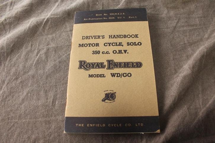 Royal Enfield model WD/CO 350cc OHC driver's handbook, Motoren, Handleidingen en Instructieboekjes, Overige merken, Ophalen of Verzenden