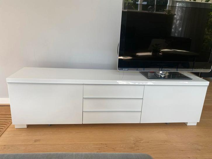 Witte Tv Meubel met Lades, Huis en Inrichting, Kasten | Televisiemeubels, Zo goed als nieuw, Minder dan 100 cm, 150 tot 200 cm