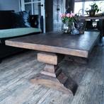 Robuuste houten salontafel, Huis en Inrichting, Tafels | Salontafels, 100 tot 150 cm, Landelijk, Minder dan 50 cm, Rechthoekig