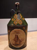 Oud fraai beschilderde veldfles, Antiek en Kunst, Ophalen of Verzenden