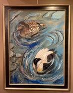 Gerda Onnes, eenden in het water en stilleven, een vos etc., Antiek en Kunst, Ophalen of Verzenden