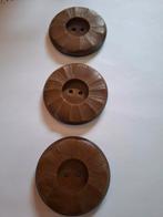 10.vintage 3 prachtige mahoniekleurige knopen.  5 cm, Ophalen of Verzenden, Zo goed als nieuw, Knoop of Knopen