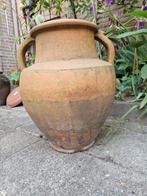 Italiaanse terracotta bloempot antiek, Tuin en Terras, Bloempotten, Ophalen, Gebruikt, Tuin, Rond