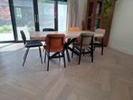 Eiken eettafel met vintage stoelen, Huis en Inrichting, Tafels | Eettafels, Ophalen, 50 tot 100 cm, Zo goed als nieuw, Vijf personen of meer