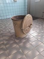 Zinken Emmer met deksel - Gebruikt, Huis en Inrichting, Emmers, Ophalen, Gebruikt, IJzer, Met deksel