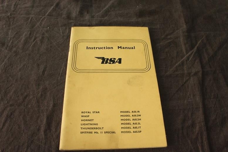 BSA A50 A65 models motorcycle instruction manual, Motoren, Handleidingen en Instructieboekjes, Overige merken, Ophalen of Verzenden