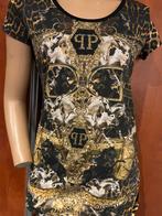 Philipp plein shirt met strass maat s origineel zgan, G, Zwart, B, Ophalen of Verzenden