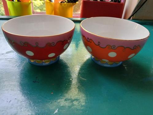 oilily 2 kommetjes rood, oranje, Huis en Inrichting, Keuken | Servies, Nieuw, Kom(men), Overige stijlen, Porselein, Ophalen of Verzenden