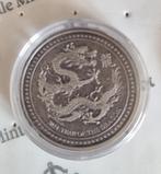 2 oz .999 fijn zilver Antiqued Samoa Dragon 2024, Postzegels en Munten, Edelmetalen en Baren, Ophalen of Verzenden, Zilver