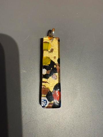 glas hanger – handgemaakt met bladgoud kleurrijke millefiori beschikbaar voor biedingen