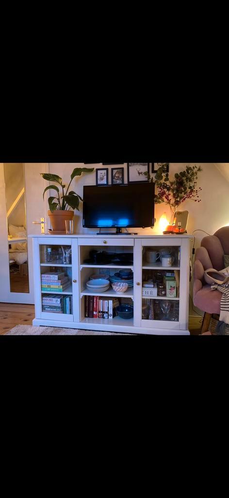 IKEA liatorp Servieskast dressoir met glazen deurtjes, Huis en Inrichting, Kasten | Dressoirs, Gebruikt, 100 tot 150 cm, 25 tot 50 cm