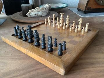 Antiek Regence schaakspel schaakset K 6 cm met bord beschikbaar voor biedingen