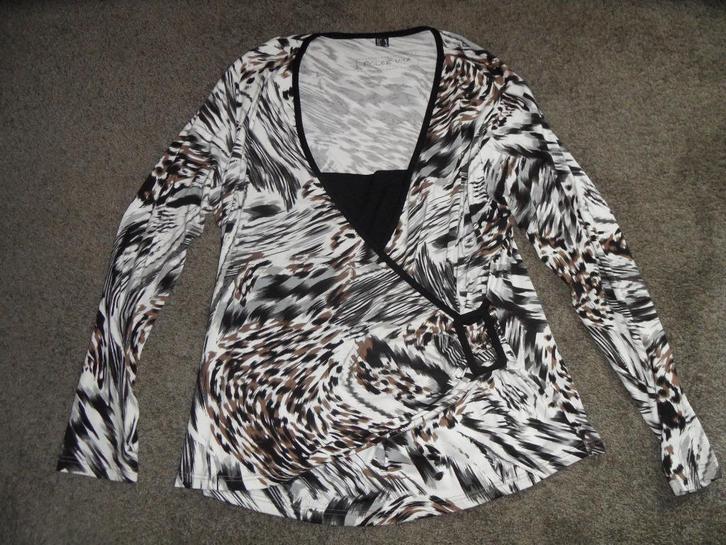 Prachtige sjieke damesblouse/shirt (Dolce Vita, 44), Kleding | Dames, T-shirts, Zo goed als nieuw, Maat 42/44 (L), Zwart, Lange mouw