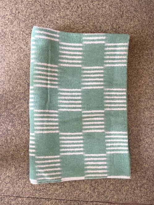 wollen deken groen ruit, Huis en Inrichting, Woonaccessoires | Plaids en Woondekens, Gebruikt, Ophalen