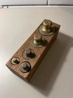 Vintage Gewichten Set in Houten Houder, Ophalen of Verzenden