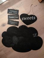 Krijtbordjes Sweet Table Bruiloft/Kinderkamer, Ophalen of Verzenden, Zo goed als nieuw, Wanddecoratie