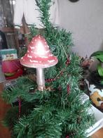 grote glazen kerstbal op clip paddestoel, Diversen, Kerst, Ophalen of Verzenden, Gebruikt