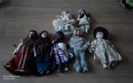 Vintage 7 porseleinen wereld poppen, Ophalen of Verzenden, Gebruikt, Overige typen