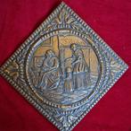 Koperen plaat latoen met ouderwetse afbeelding, Antiek en Kunst, Ophalen of Verzenden