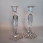 2 grote antieke glazen kandelaars Engels Art Deco, Antiek en Kunst, Ophalen of Verzenden, Glas