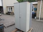 Metalen kast, grijs, 2 draaideuren, hoogte 195 cm, Ophalen, Gebruikt