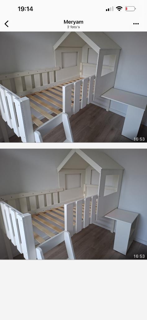 Hoogslaper, Kinderen en Baby's, Kinderkamer | Bedden, Gebruikt, 180 cm of meer, 85 tot 100 cm, Hoogslaper of Stapelbed, Lattenbodem