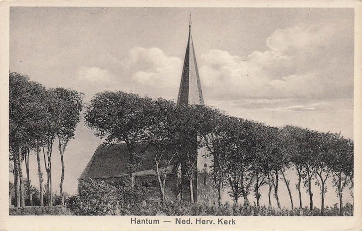 AY601 Hantum Kerk Friesland 1938, Verzamelen, Ansichtkaarten | Nederland, Ongelopen, Friesland, 1920 tot 1940, Verzenden