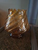 Vintage glazen vaas amber kleur., Ophalen